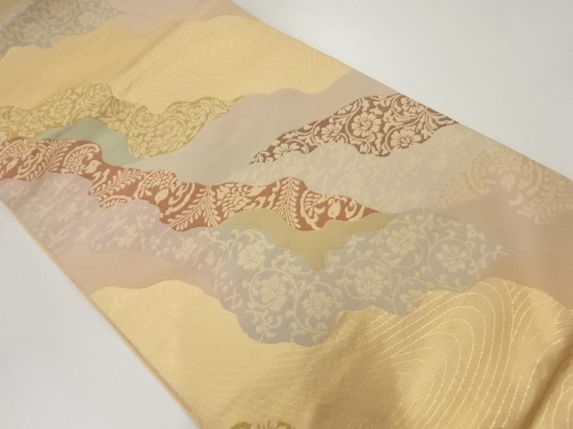 JAPANESE KIMONO / VINTAGE FUKURO OBI / OUTLET ITEM / WOVEN FLOWER & BIRD